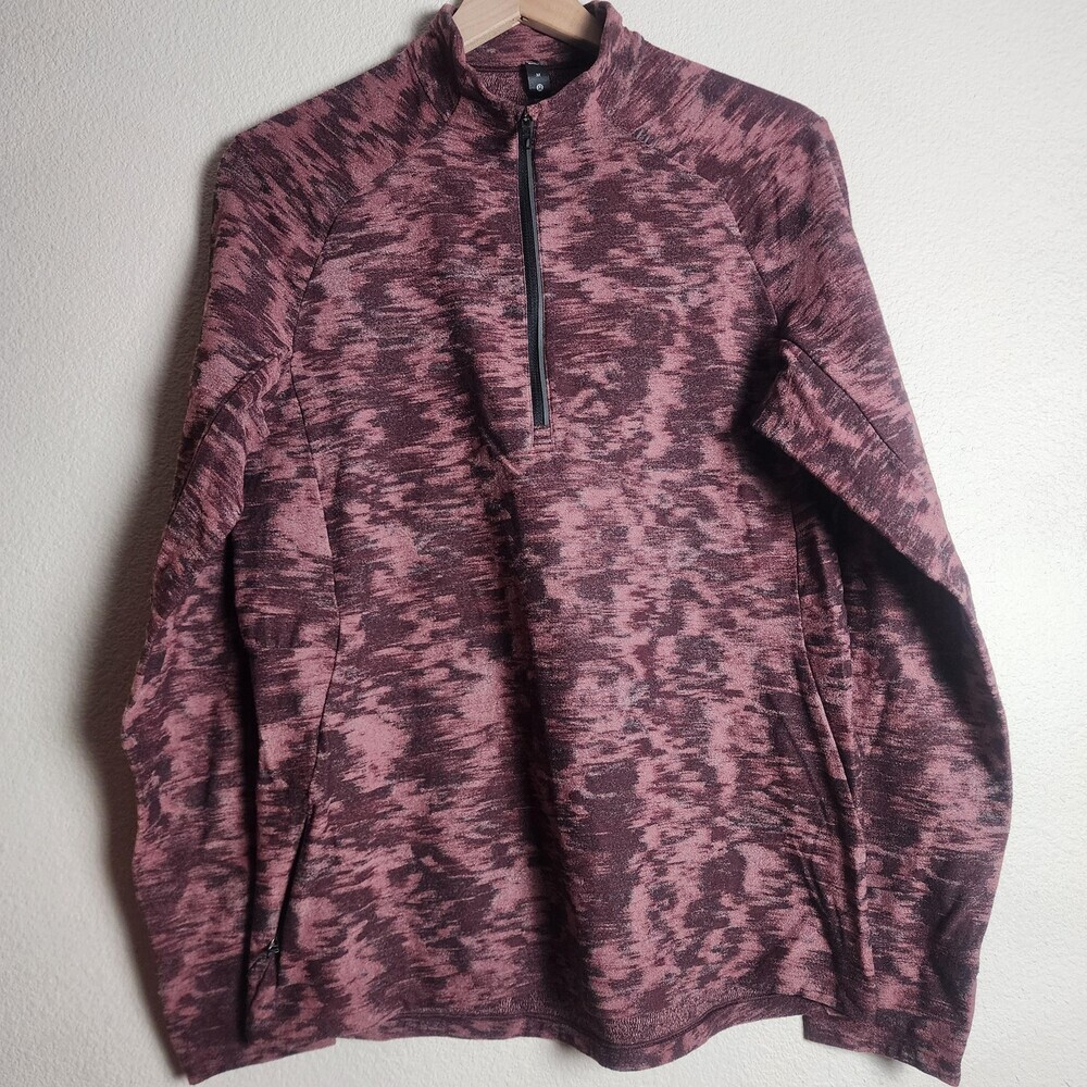 Lululemon Pullover Mens Medium Red Long Sleeve Quarter Zip Athletic Running